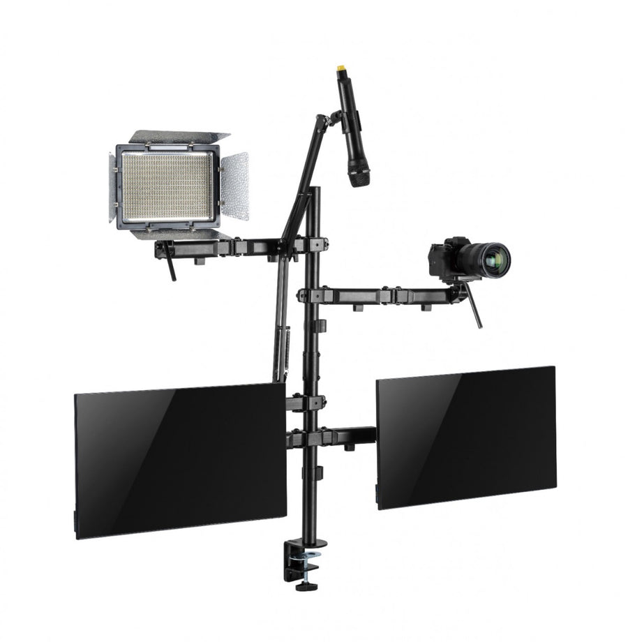 SOPORTE INTELAID DE ESCRITORIO SETUP 2 MONI CAMARA CAM MIC LUZ IT-SDM - imagen 2