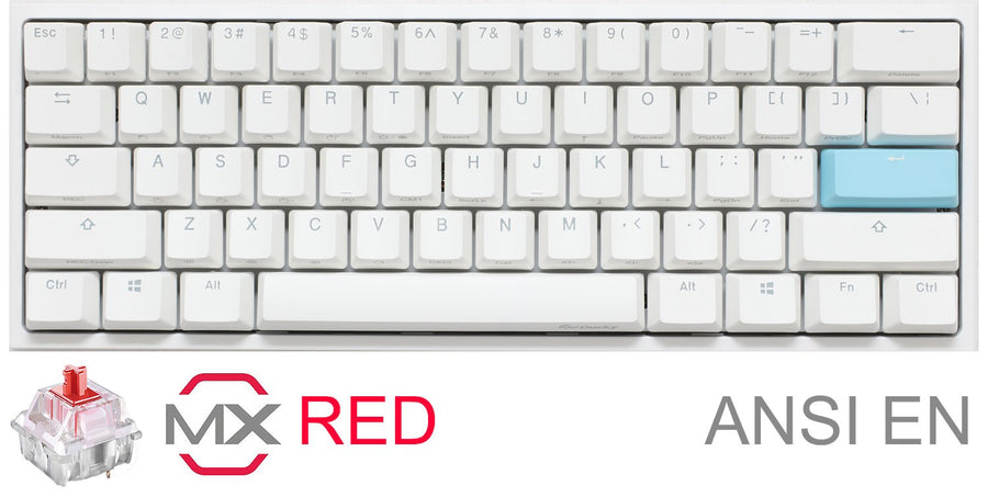 TECLADO GAMER DUCKY ONE 2 MINI PURE WHITE RGB VERSION GAMING CHERRY MX RED DOUBLE-SHOT PBT MECANICO - imagen 2