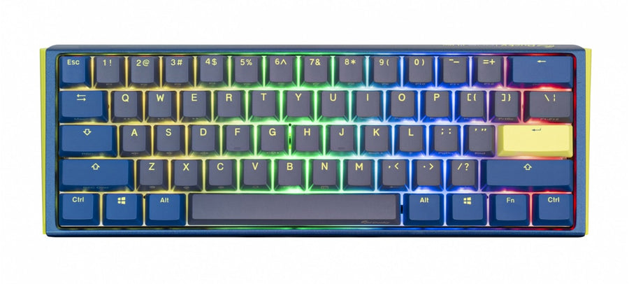 TECLADO MECANICO DUCKY ONE 3 DAYBREAK MINI TECLAS AZULES INTERRUPTOR MARRON INGLES PBT DOBLE DISPARO SIN COSTURAS - imagen 2