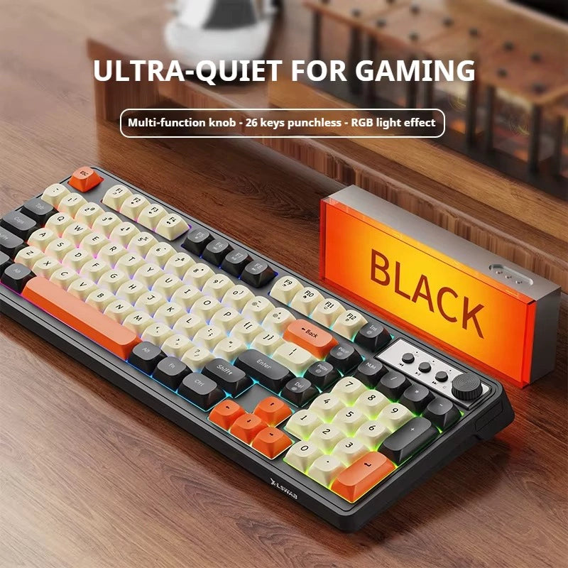 Teclado EWEADN G98 | Diseño de 98 Teclas, Perilla Multimedia y RGB Rainbow - imagen 9