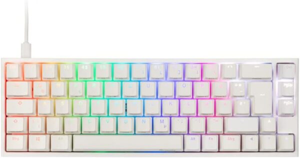 TECLADO GAMER DUCKY ONE 2 SF RGB WHITE SPEED ABS 65 MECANICO